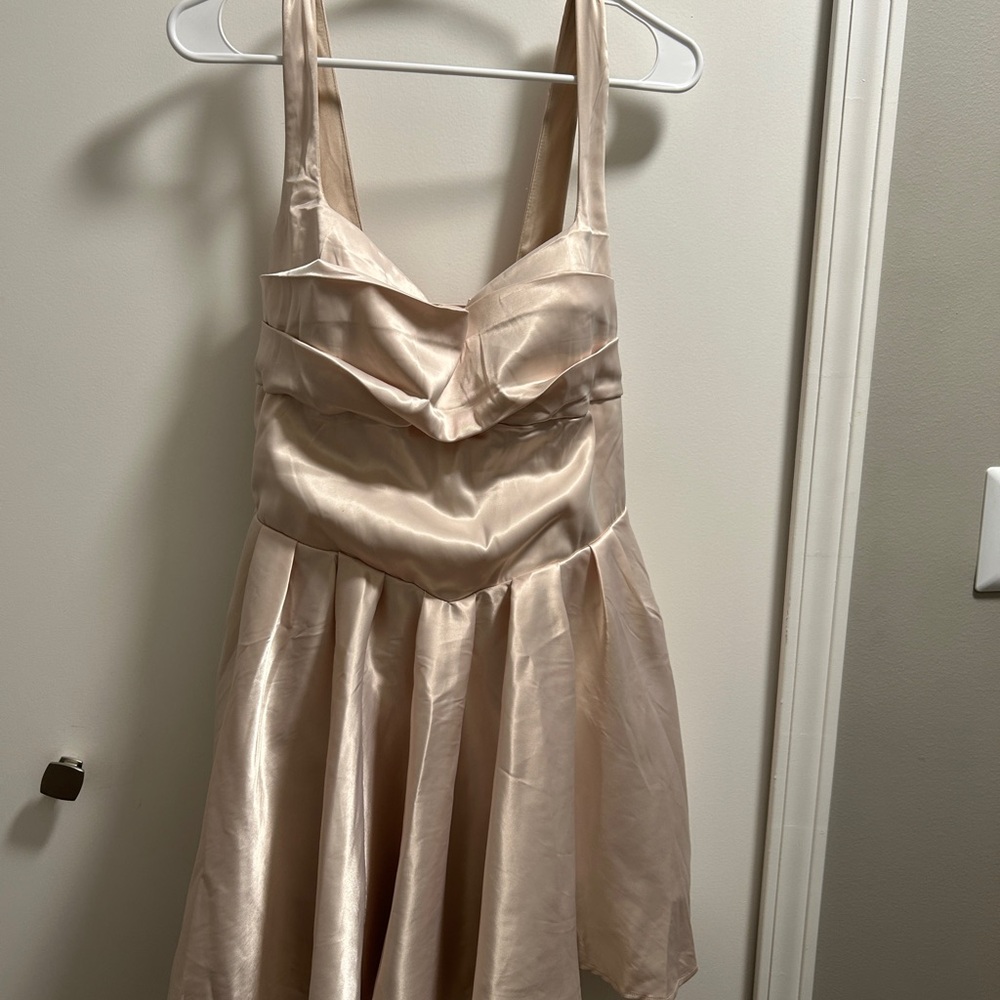 Elegant Satin Dress in Champagne